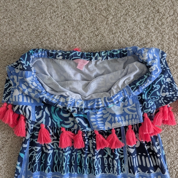 Blue and Pink Lilly Pulitzer Strapless Dress - Picture 3 of 4